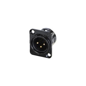 Rean RC3MDL-B 3 Pole XLR Male Chassis Connector Black/Gold